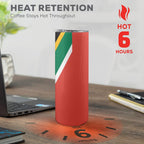 South Africa Flag 20oz Tall Skinny Tumbler with Lid and Straw - Conscious Apparel Store