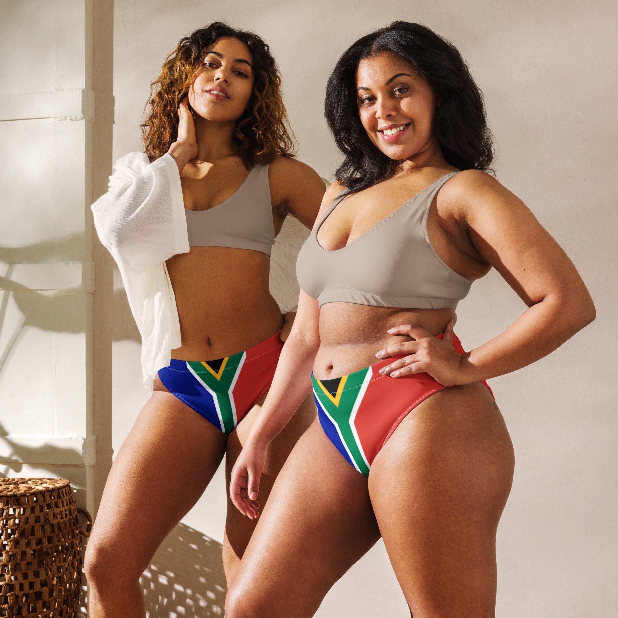 South Africa Flag high-waisted bikini bottom - Conscious Apparel Store