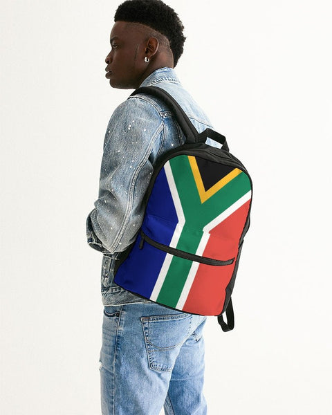 South Africa Flag Small Canvas Backpack - Conscious Apparel Store