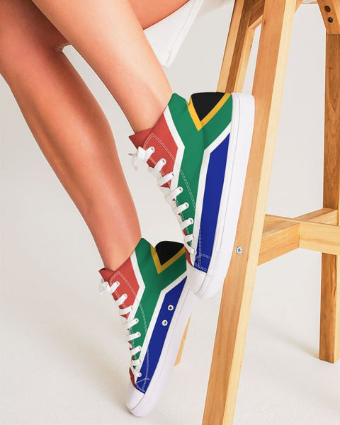 South Africa Flag Women's Hightop Canvas Shoe - Conscious Apparel Store
