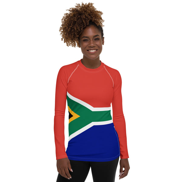 South Africa Flag Women's Rash Guard - Conscious Apparel Store