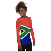 South Africa Flag Women's Rash Guard - Conscious Apparel Store