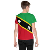 St Kitts Flag Youth crew neck t-shirt - Conscious Apparel Store