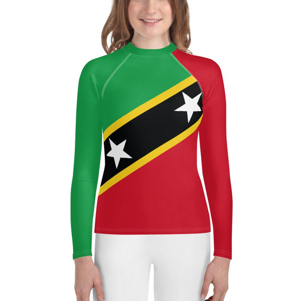 St Kitts Flag Youth Rash Guard - Conscious Apparel Store