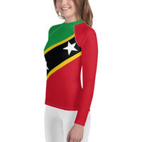 St Kitts Flag Youth Rash Guard - Conscious Apparel Store