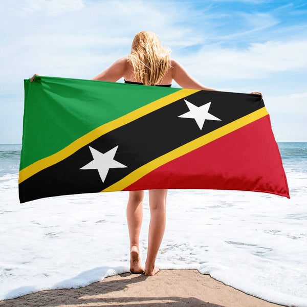 St Kitts & Nevis Flag Beach Towel - Conscious Apparel Store