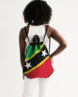 St Kitts & Nevis Flag Canvas Drawstring Bag - Conscious Apparel Store