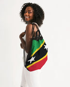 St Kitts & Nevis Flag Canvas Drawstring Bag - Conscious Apparel Store