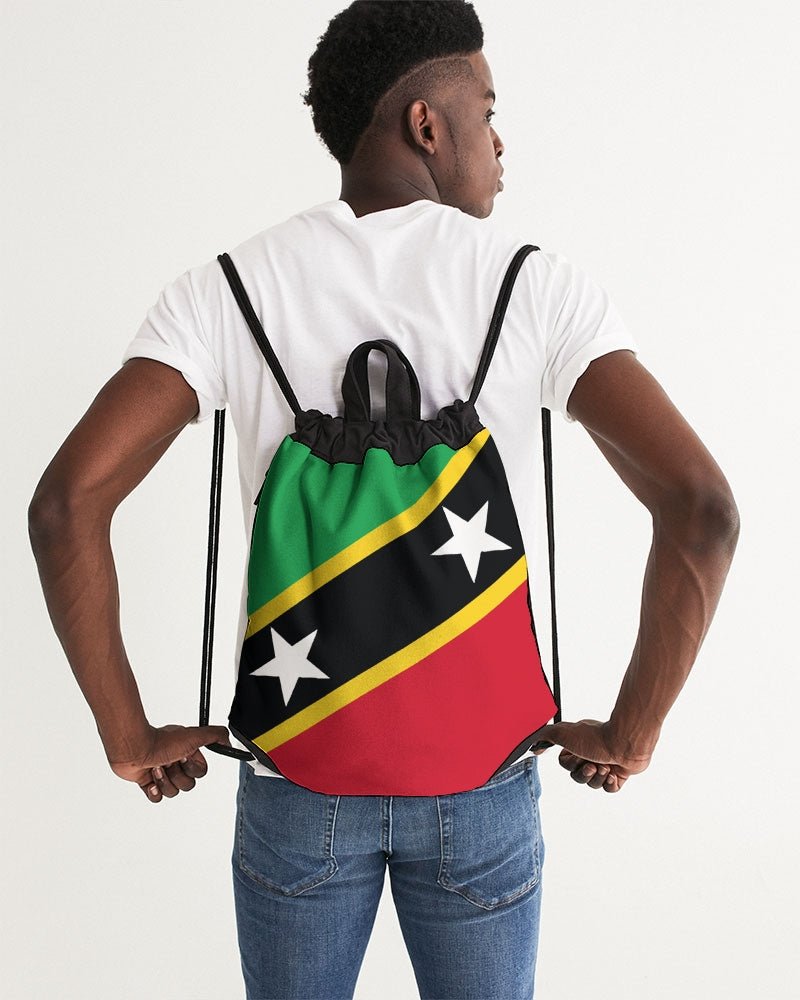 St Kitts & Nevis Flag Canvas Drawstring Bag - Conscious Apparel Store