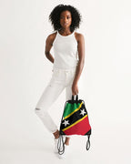 St Kitts & Nevis Flag Canvas Drawstring Bag - Conscious Apparel Store
