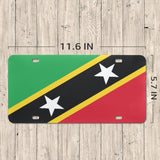St Kitts & Nevis Flag Custom License Plate - Conscious Apparel Store