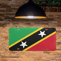 St Kitts & Nevis Flag Custom License Plate - Conscious Apparel Store