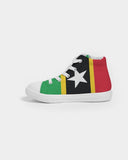 St Kitts & Nevis Flag Kids Hightop Canvas Shoe - Conscious Apparel Store