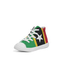 St Kitts & Nevis Flag Kids Hightop Canvas Shoe - Conscious Apparel Store