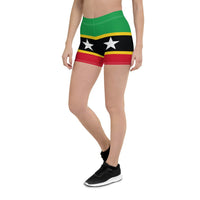 St Kitts & Nevis Flag Leggings Shorts - Conscious Apparel Store