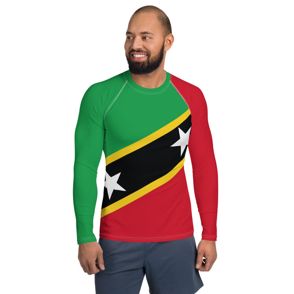 St Kitts & Nevis Flag Men's Rash Guard - Conscious Apparel Store