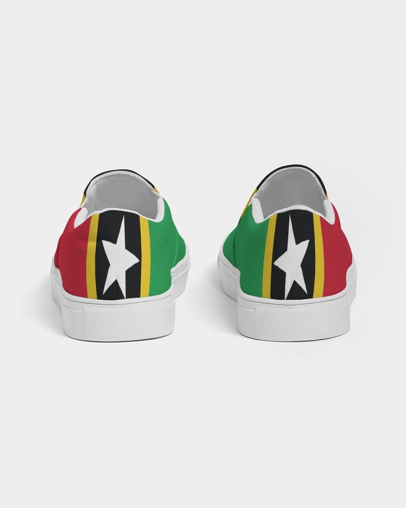 St Kitts & Nevis Flag Men's Slip-On Canvas Shoe - Conscious Apparel Store