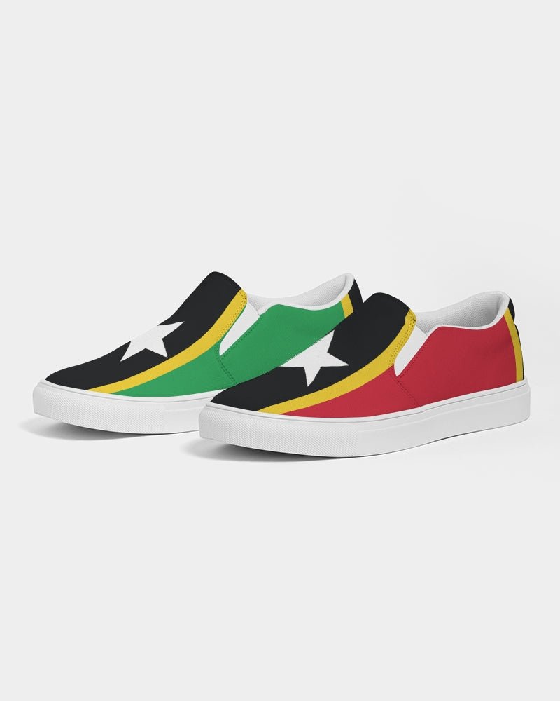 St Kitts & Nevis Flag Men's Slip-On Canvas Shoe - Conscious Apparel Store