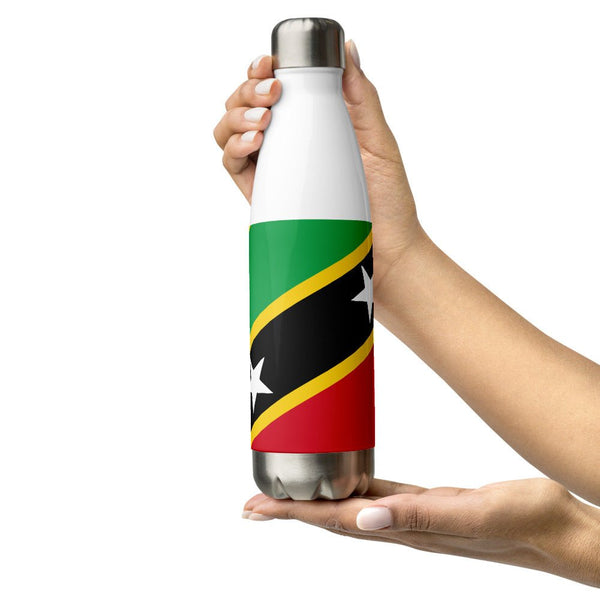 St Kitts & Nevis Flag Stainless Steel Water Bottle - Conscious Apparel Store