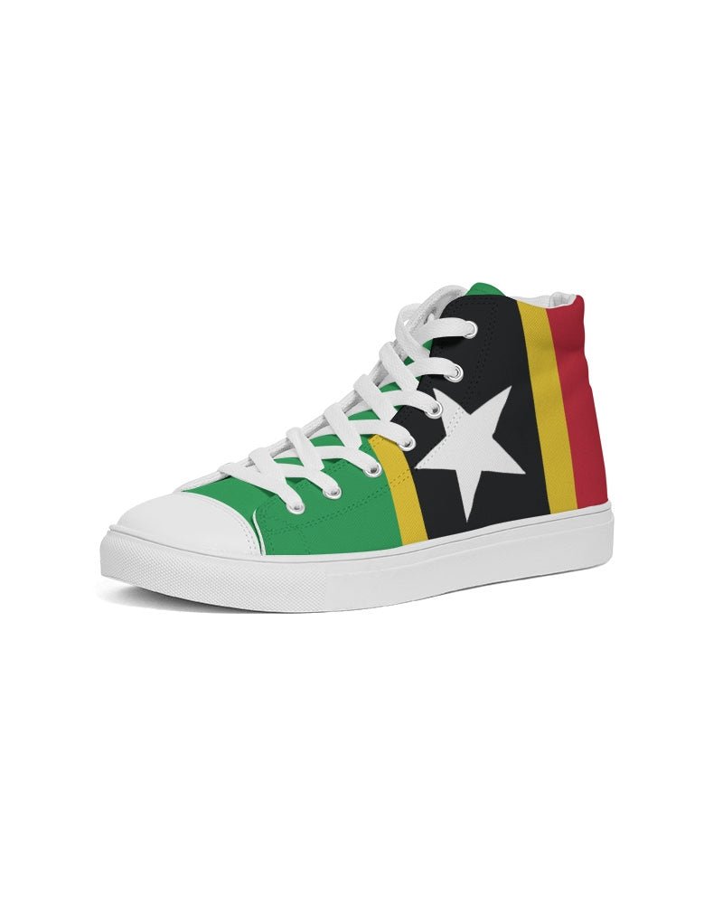 St Kitts & Nevis Flag Women's Hightop Canvas Shoe - Conscious Apparel Store