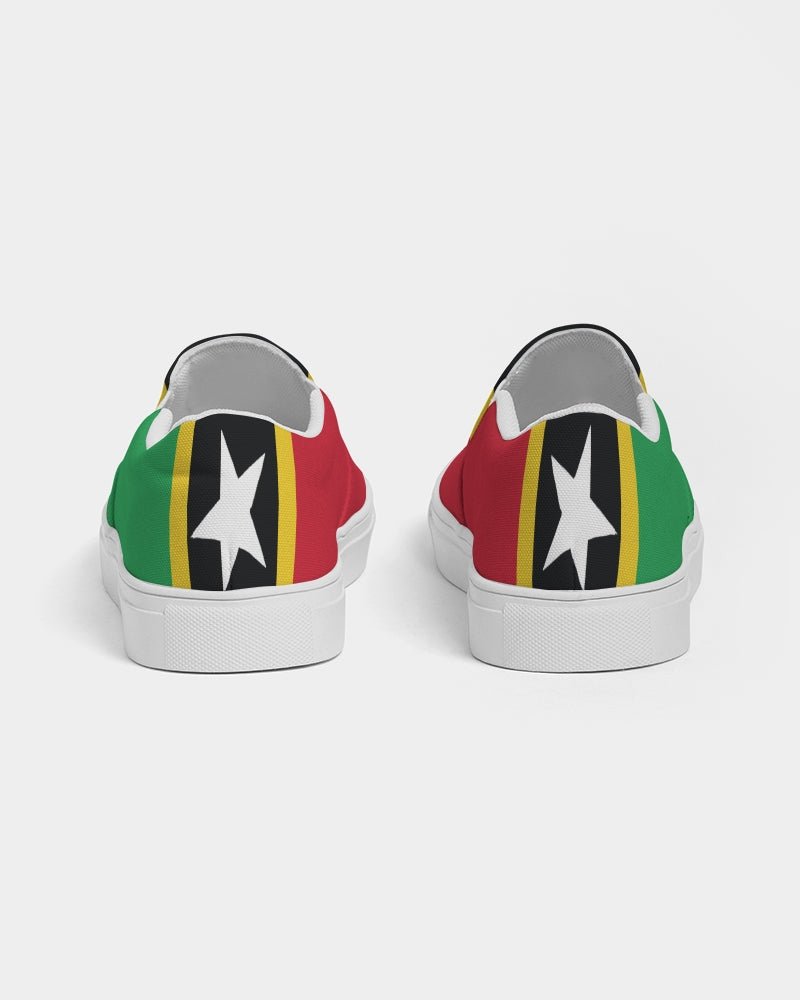 St Kitts & Nevis Flag Women's Slip-On Canvas Shoe - Conscious Apparel Store
