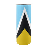St Lucia Flag 20oz Tall Skinny Tumbler with Lid and Straw - Conscious Apparel Store