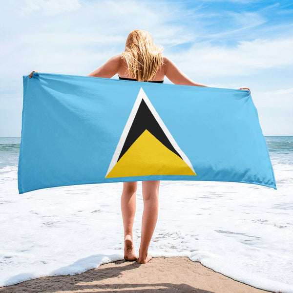 St Lucia Flag Beach Towel - Conscious Apparel Store