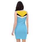 St Lucia Flag Bodycon Dress - Conscious Apparel Store