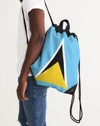St Lucia Flag Canvas Drawstring Bag - Conscious Apparel Store