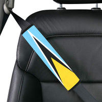 St Lucia Flag Car Seat Belt Cover 7''x12.6'' (Pack of 2) - Conscious Apparel Store