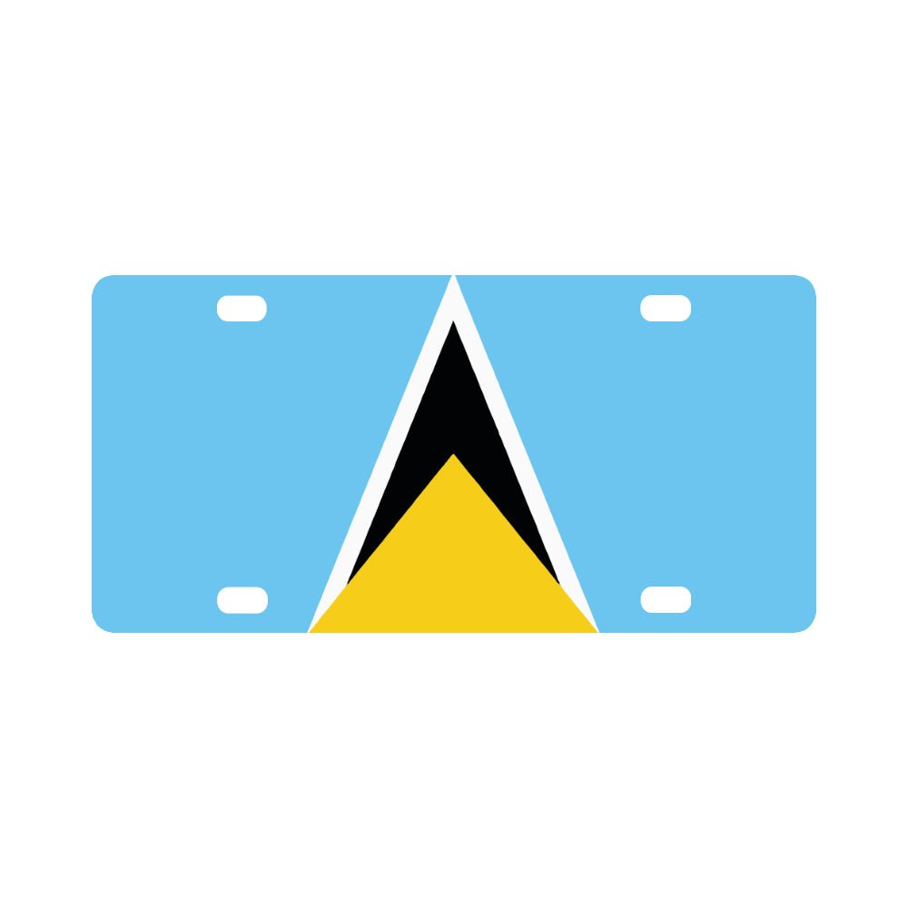 St Lucia Flag Classic License Plate - Conscious Apparel Store