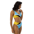 St Lucia Flag high-waisted bikini - Conscious Apparel Store