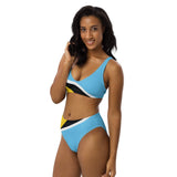St Lucia Flag high-waisted bikini - Conscious Apparel Store