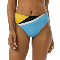 St Lucia Flag high-waisted bikini bottom - Conscious Apparel Store