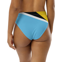 St Lucia Flag high-waisted bikini bottom - Conscious Apparel Store
