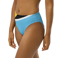 St Lucia Flag high-waisted bikini bottom - Conscious Apparel Store