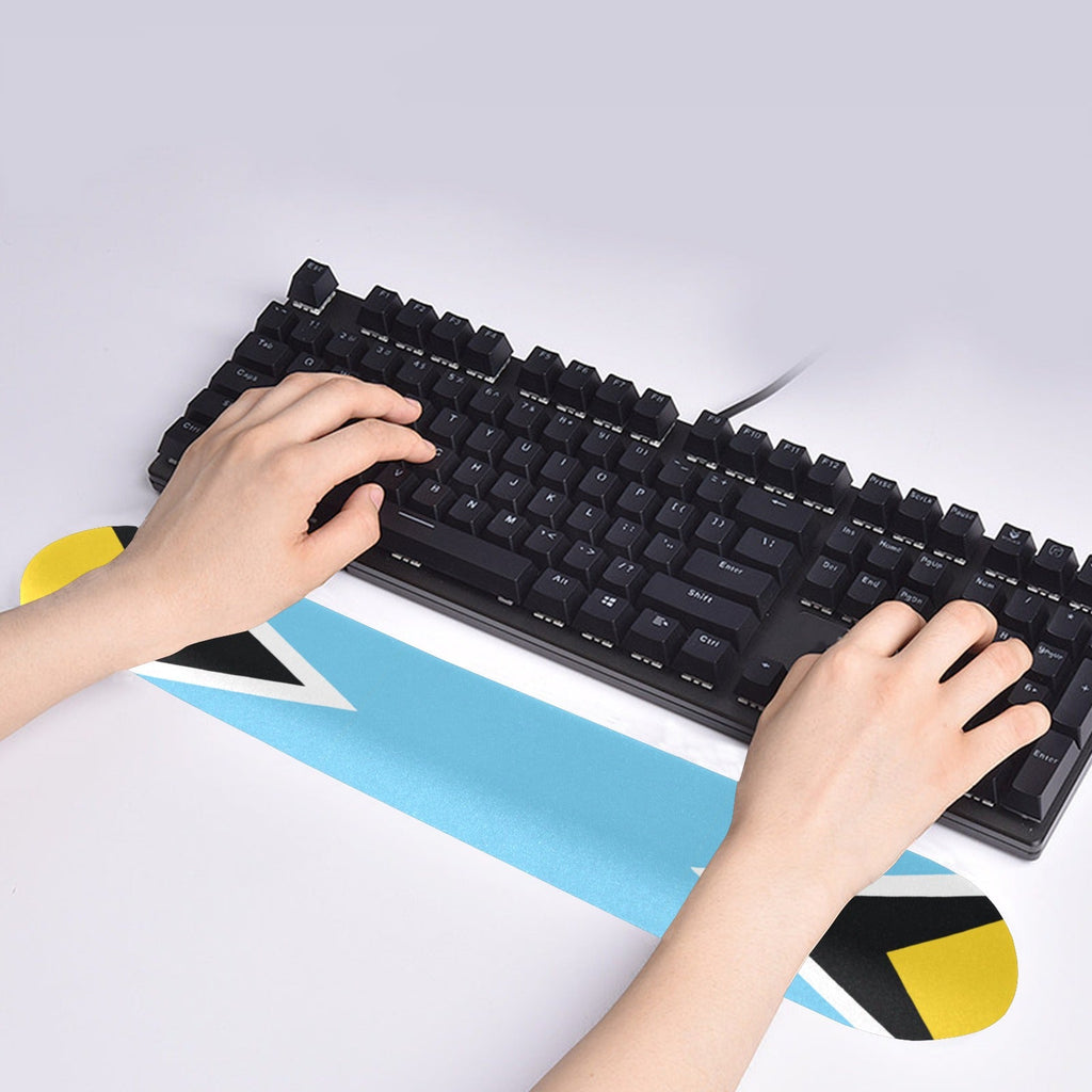 St Lucia Flag Keyboard Wrist Rest Pad - Conscious Apparel Store