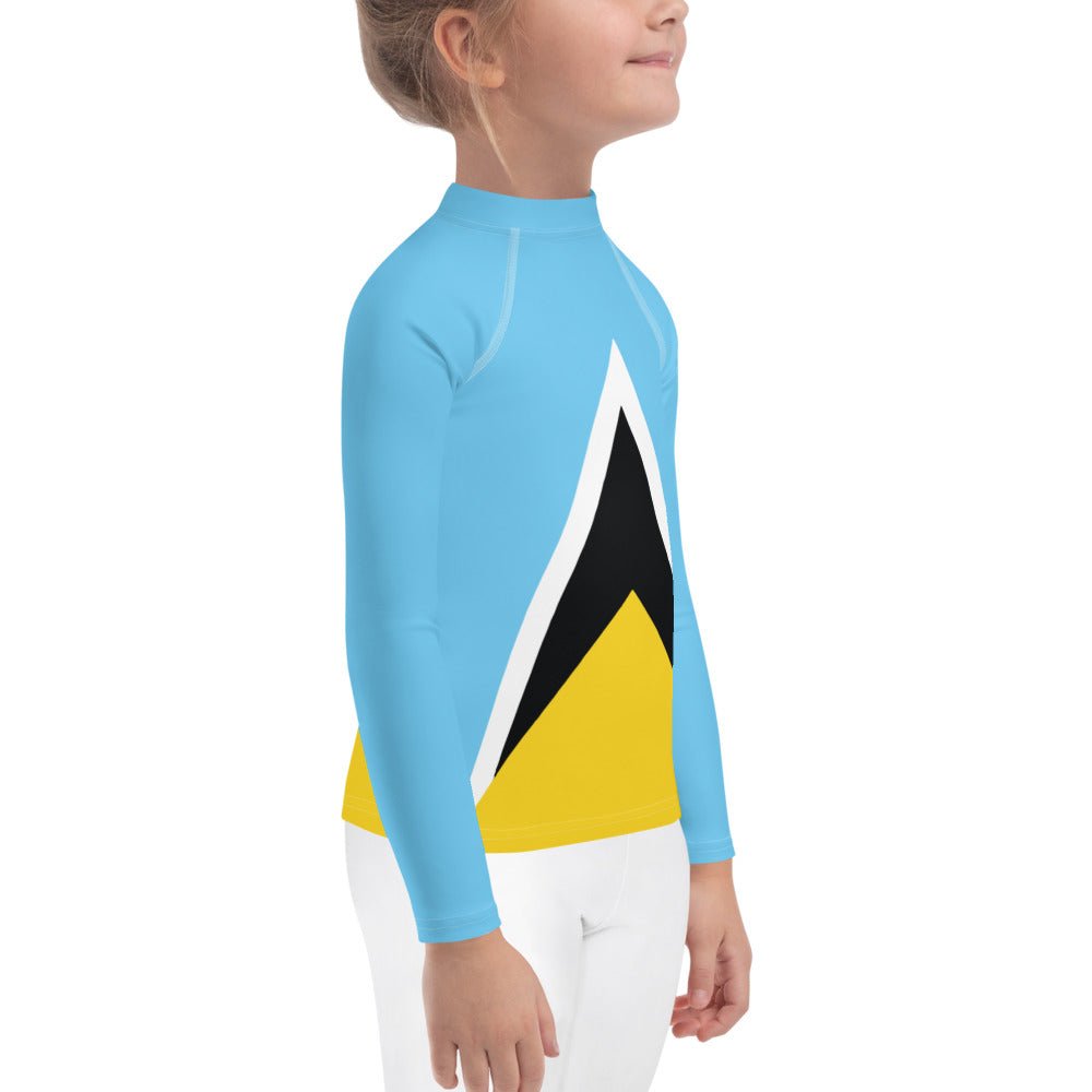 St Lucia Flag Kids Rash Guard - Conscious Apparel Store