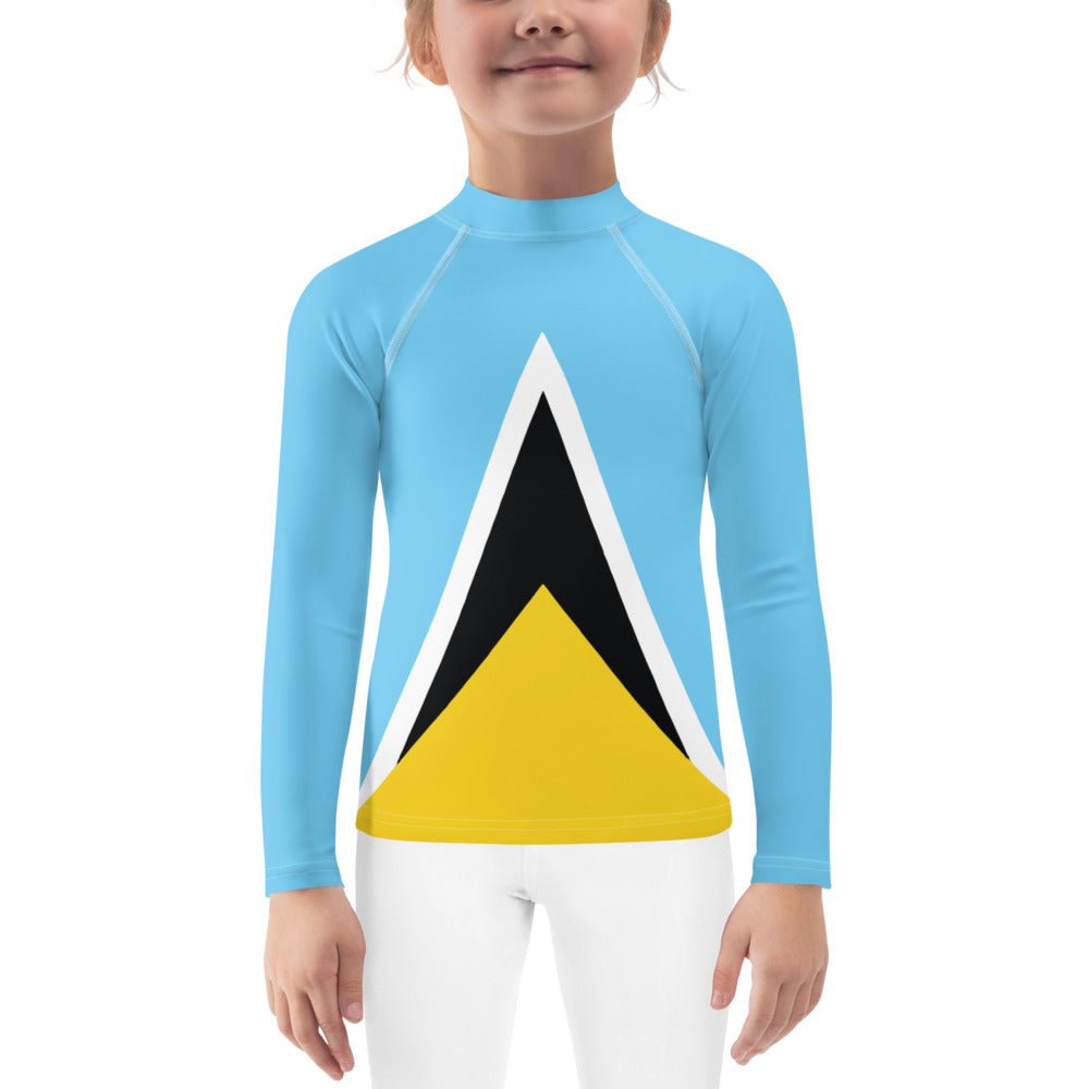 St Lucia Flag Kids Rash Guard - Conscious Apparel Store
