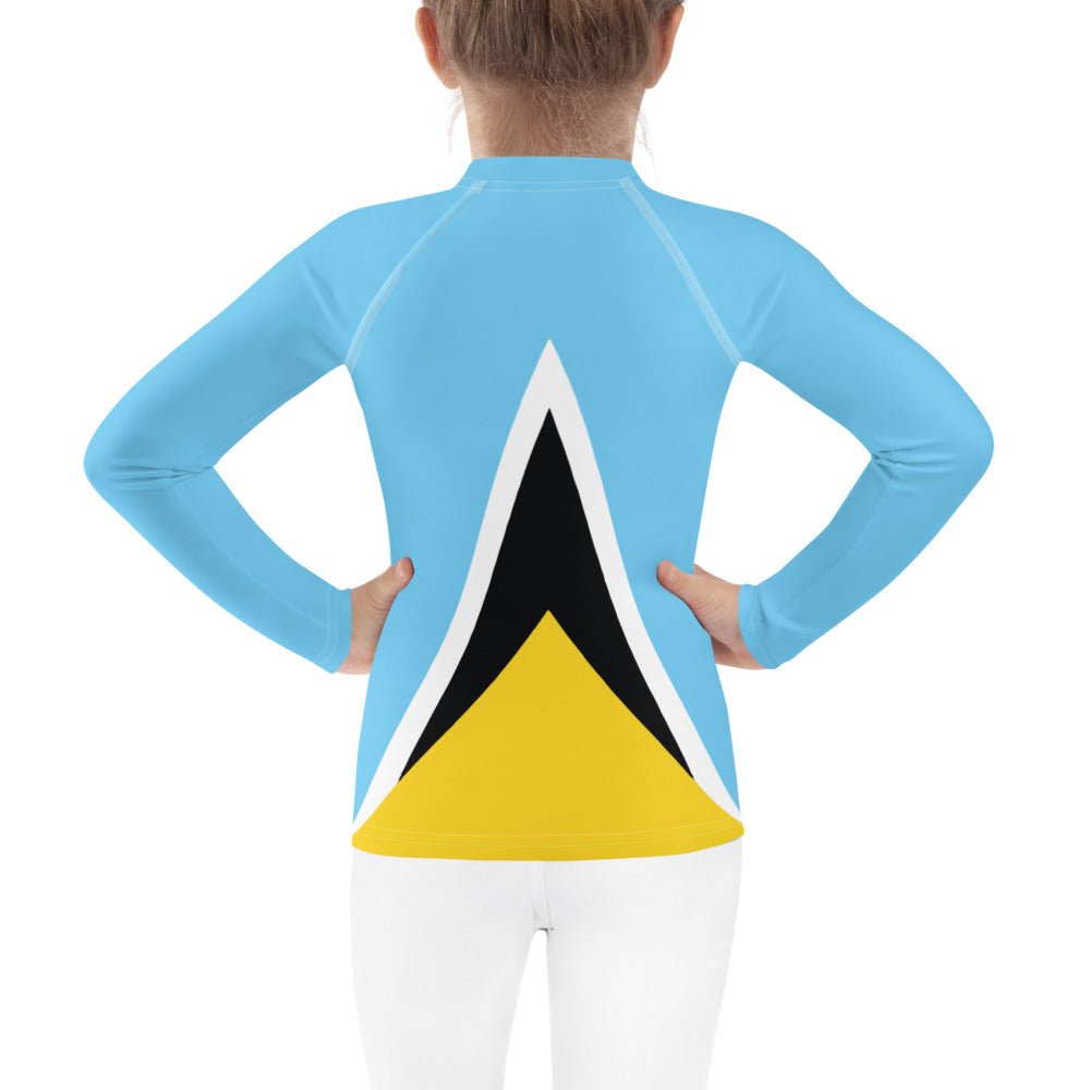 St Lucia Flag Kids Rash Guard - Conscious Apparel Store