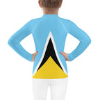 St Lucia Flag Kids Rash Guard - Conscious Apparel Store