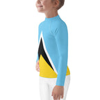 St Lucia Flag Kids Rash Guard - Conscious Apparel Store