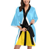St Lucia Flag Kimono Robe - Conscious Apparel Store