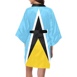 St Lucia Flag Kimono Robe - Conscious Apparel Store