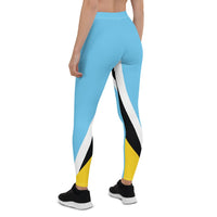St Lucia Flag Leggings - Conscious Apparel Store