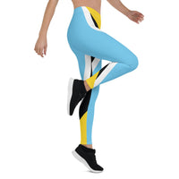 St Lucia Flag Leggings - Conscious Apparel Store