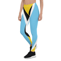 St Lucia Flag Leggings - Conscious Apparel Store
