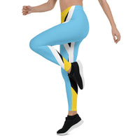 St Lucia Flag Leggings - Conscious Apparel Store
