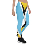 St Lucia Flag Leggings - Conscious Apparel Store