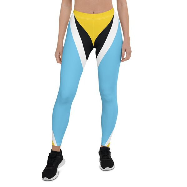 St Lucia Flag Leggings - Conscious Apparel Store